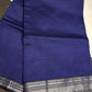 Blue Semi Mangalgiri Saree with Kalamkari Blouse - 