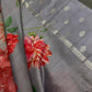 Grey Floral Semi Crepe Saree - 