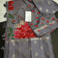 Grey Floral Semi Crepe Saree - 