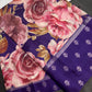 Purple Floral Semi Crepe Saree - 