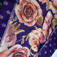 Purple Floral Semi Crepe Saree - 