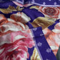 Purple Floral Semi Crepe Saree - 