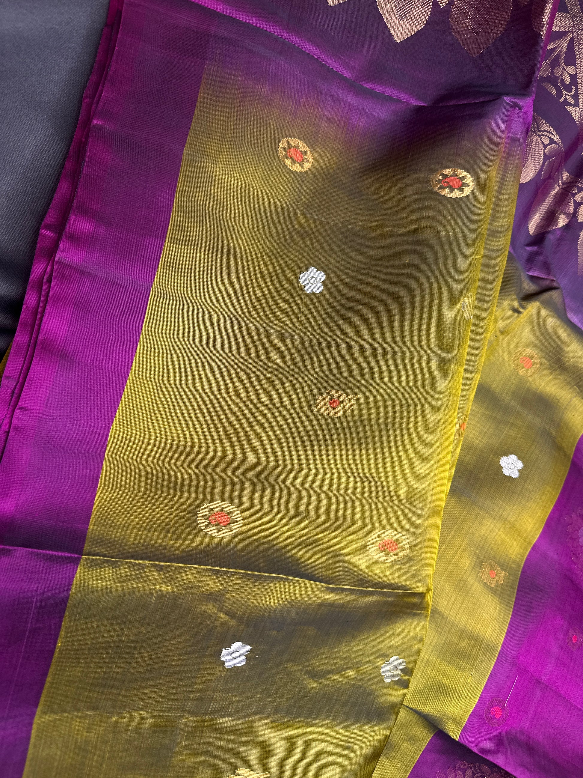 Green Pink Kanchi Handloom Pure Silk  Saree - 
