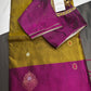 Green Pink Kanchi Handloom Pure Silk  Saree - 