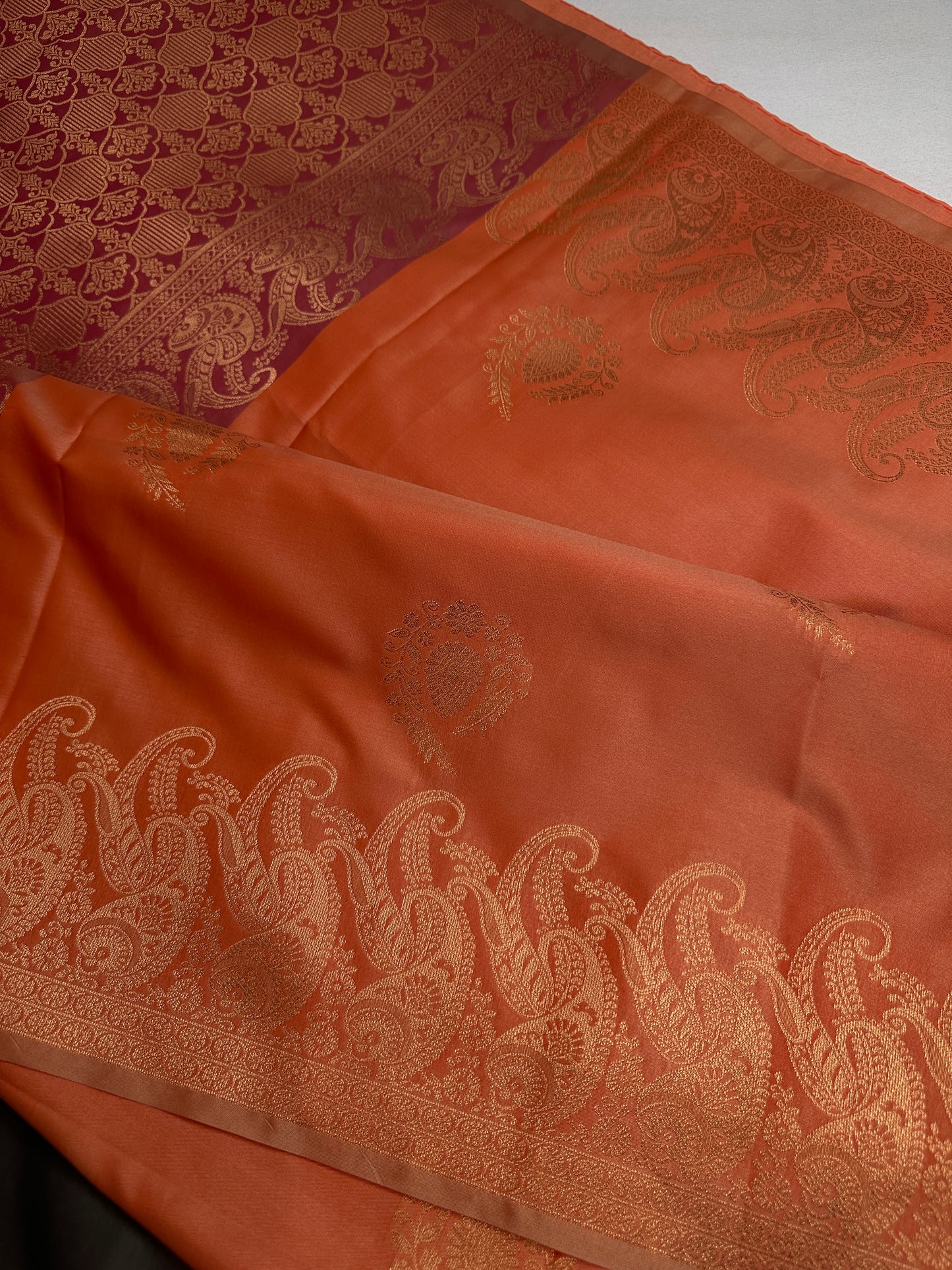Peach Semi Kanchi Silk  Saree - 