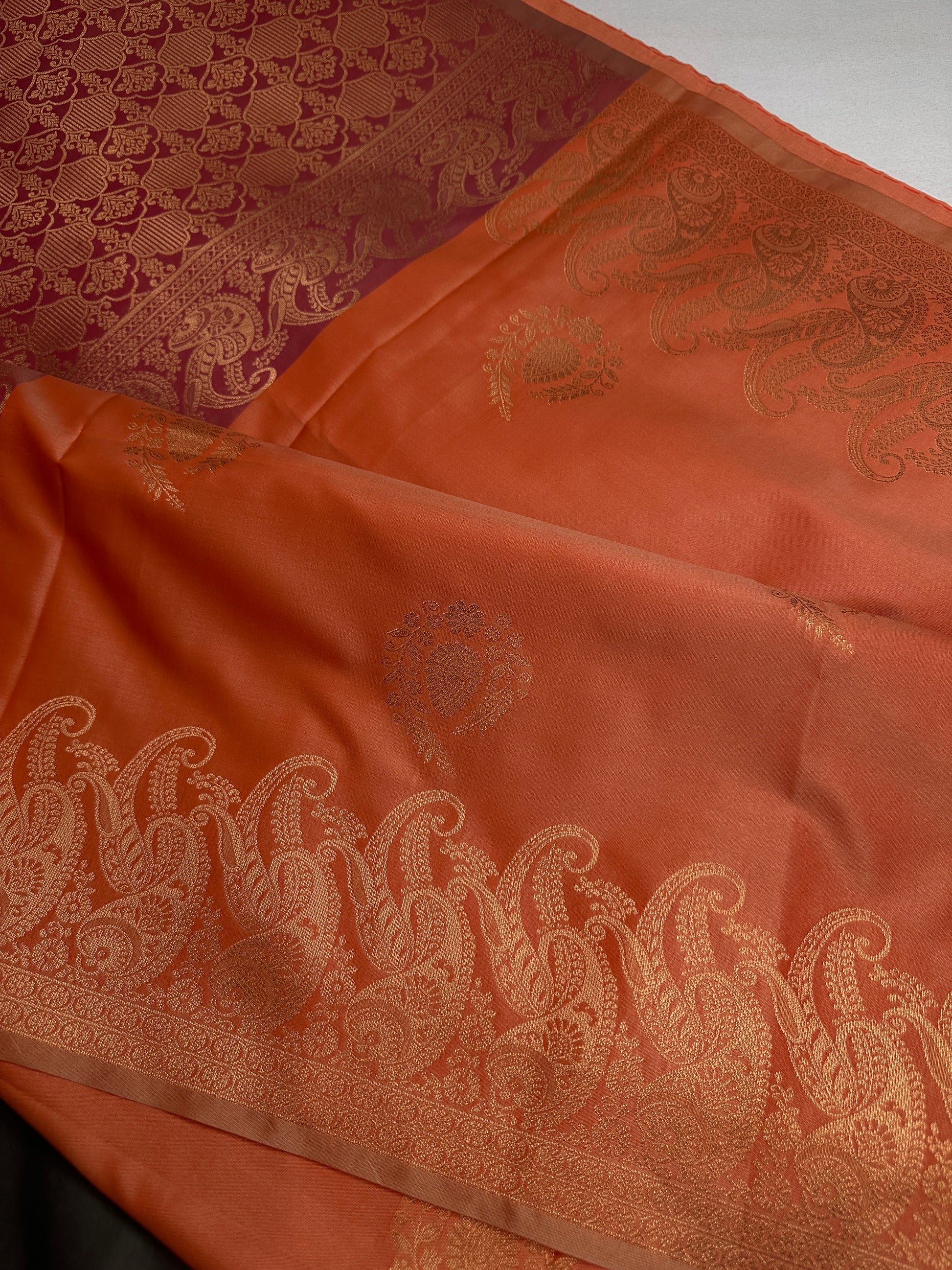 Peach Semi Kanchi Silk  Saree - 