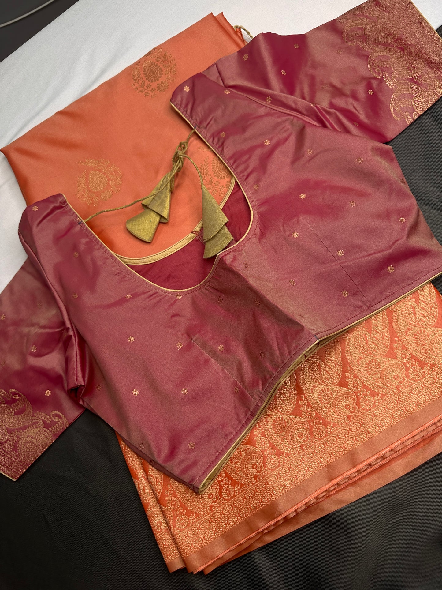 Peach Semi Kanchi Silk  Saree - 