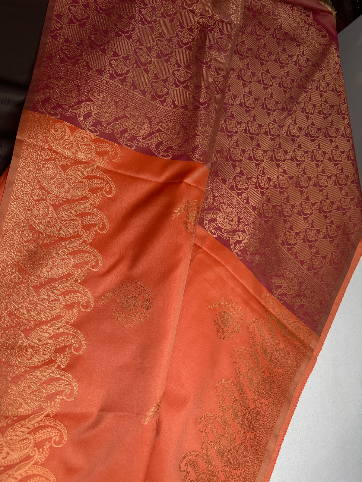 Peach Semi Kanchi Silk  Saree - 