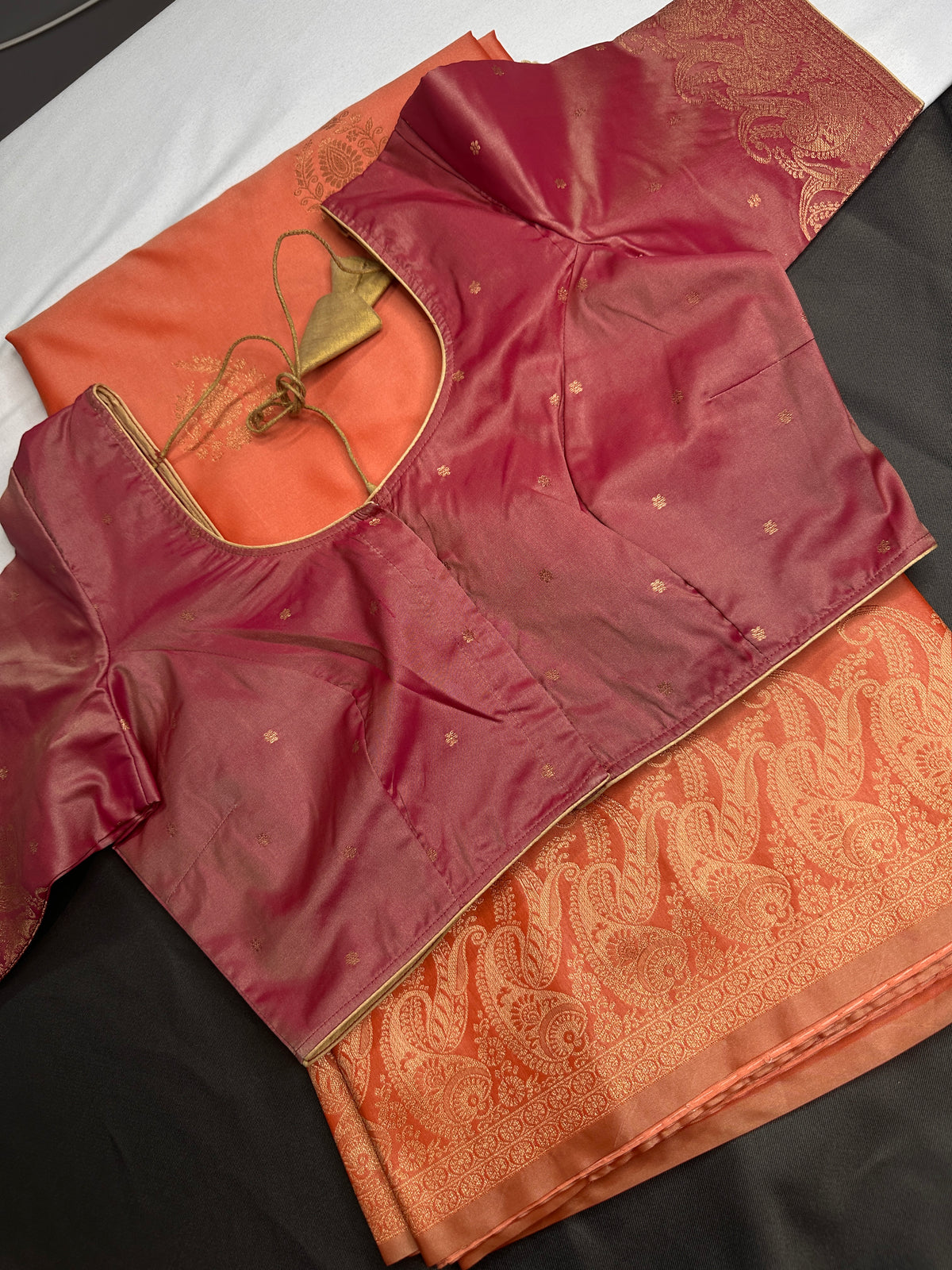 Peach Semi Kanchi Silk  Saree - 