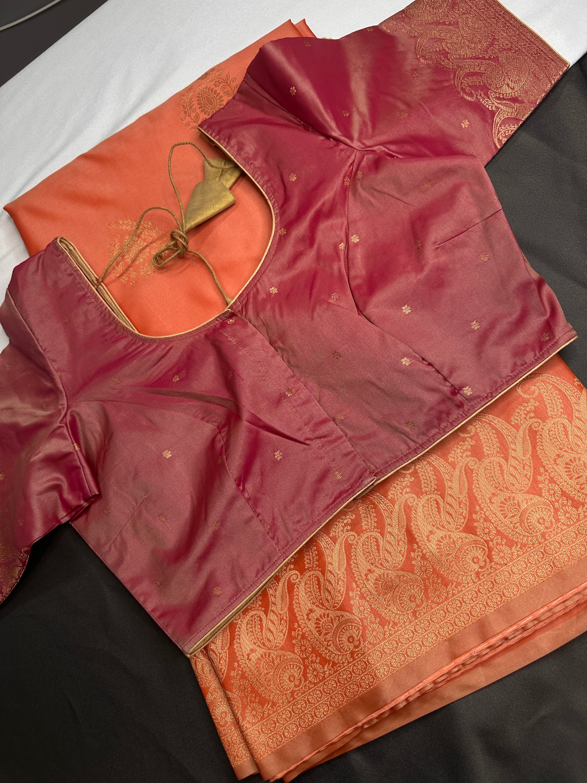 Peach Semi Kanchi Silk  Saree - 