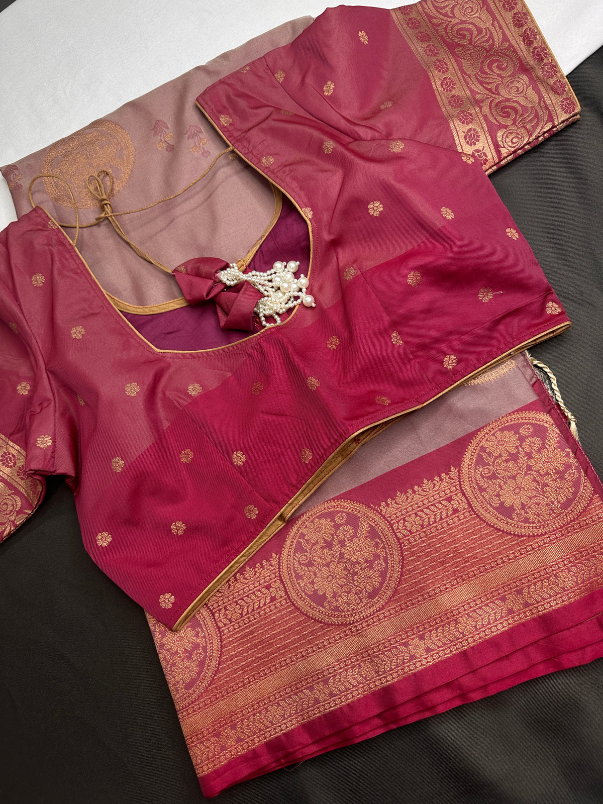 Light Mauve Pink Semi Kanchi Silk  Saree - 