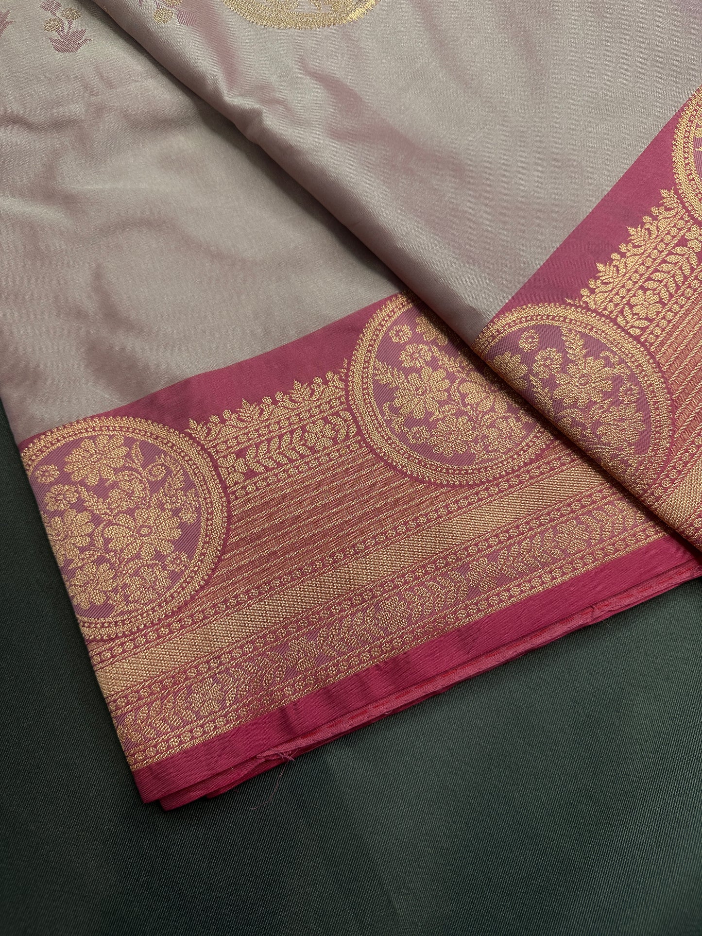 Light Mauve Pink Semi Kanchi Silk  Saree - 