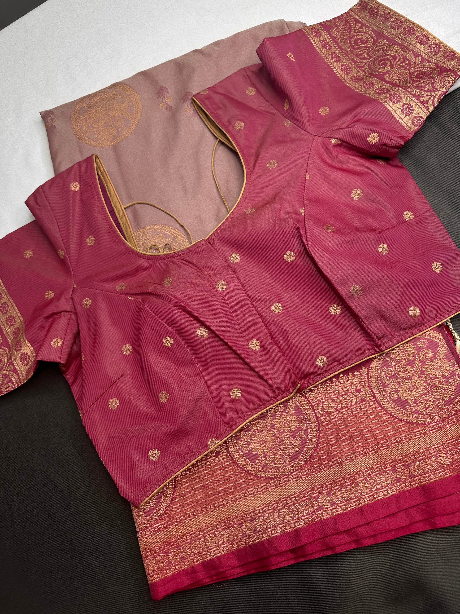 Light Mauve Pink Semi Kanchi Silk  Saree - 