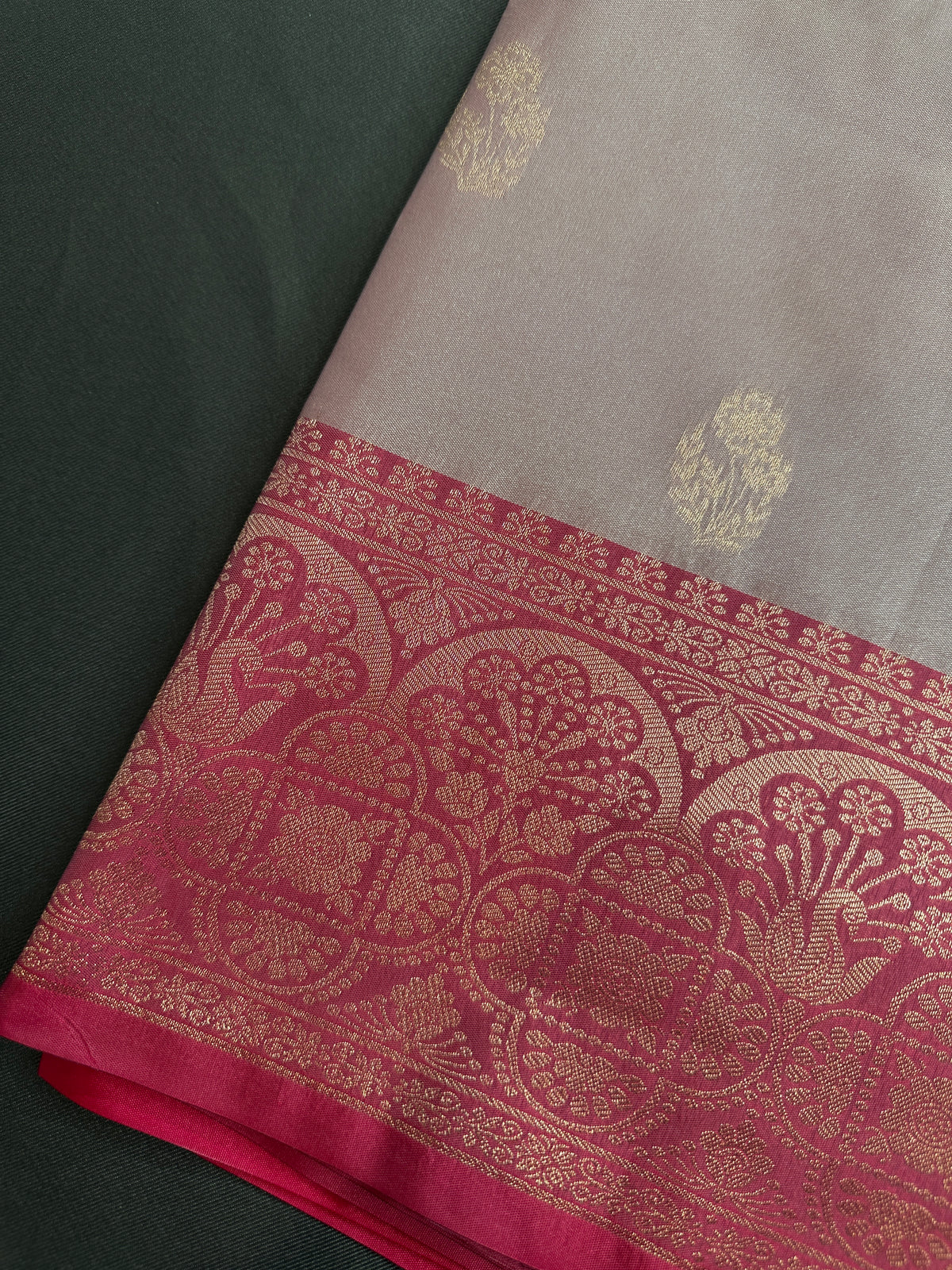 Light Mauve Pink Semi Kanchi Silk  Saree - 