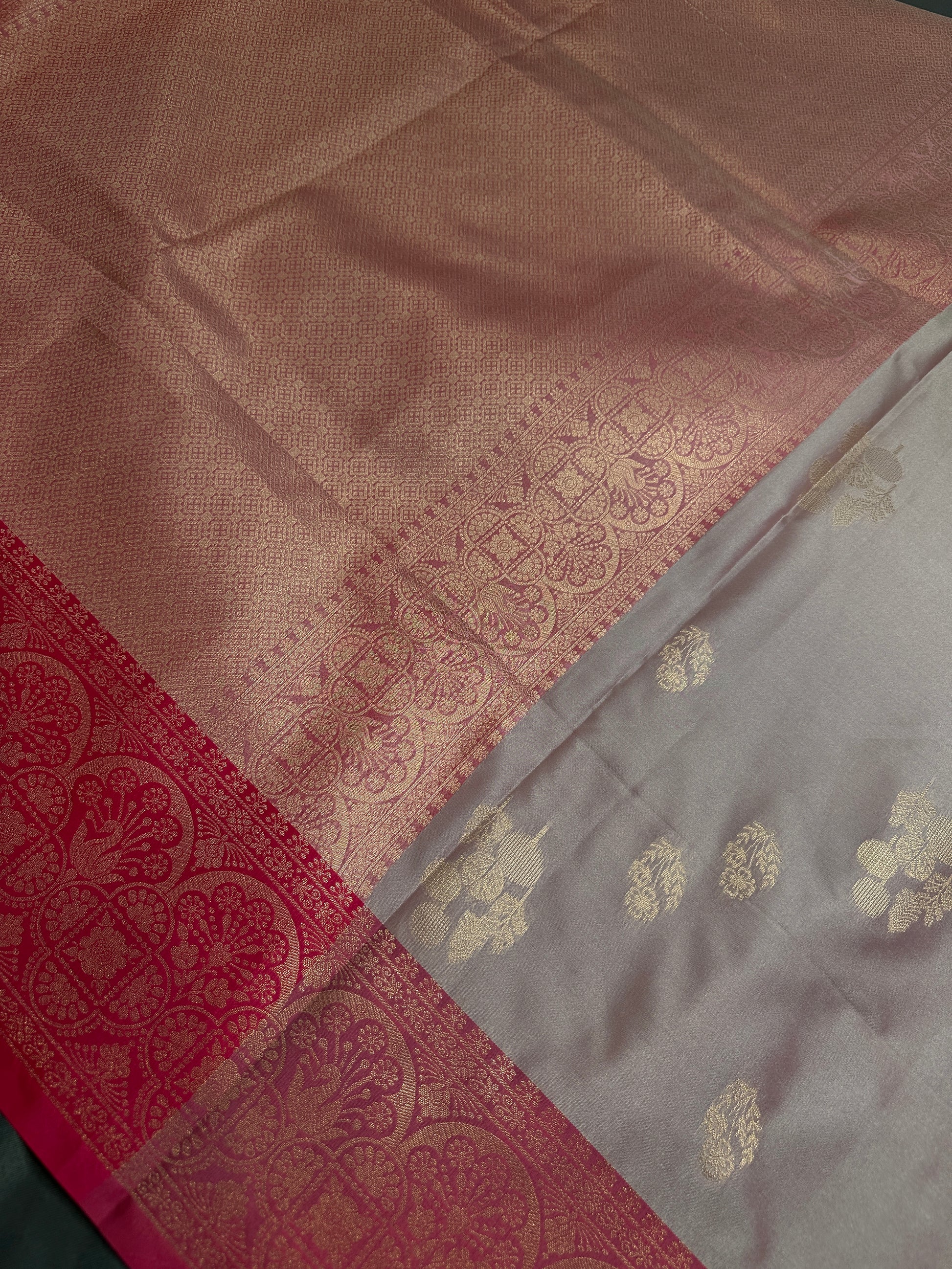 Light Mauve Pink Semi Kanchi Silk  Saree - 