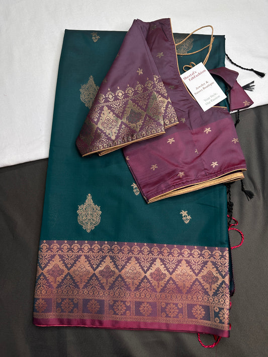 Green Semi Kanchi Silk  Saree - 