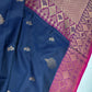Blue Pink Semi Kanchi Silk  Saree - 