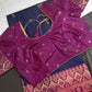 Blue Pink Semi Kanchi Silk  Saree - 