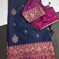 Blue Pink Semi Kanchi Silk  Saree - 