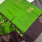 Green Pure Soft Silk  Handloom Saree - 