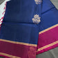 Blue Pink Pure Soft Silk  Handloom Saree - 