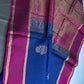 Blue Pink Pure Soft Silk  Handloom Saree - 