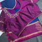 Blue Pink Pure Soft Silk  Handloom Saree - 