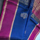 Blue Pink Pure Soft Silk  Handloom Saree - 