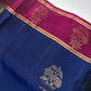 Blue Pink Pure Soft Silk  Handloom Saree - 