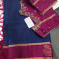 Blue Pink Pure Soft Silk  Handloom Saree - 