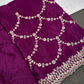 Purple Crepe Designer Saree - 