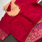Peach Crepe Designer Banarsi Saree - 