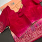 Peach Crepe Designer Banarsi Saree - 