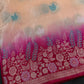 Peach Crepe Designer Banarsi Saree - 