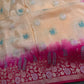 Peach Crepe Designer Banarsi Saree - 