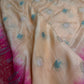 Peach Crepe Designer Banarsi Saree - 