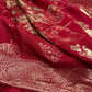 Red Crepe Designer Banarsi Saree - 