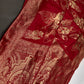 Red Crepe Designer Banarsi Saree - 