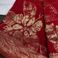 Red Crepe Designer Banarsi Saree - 