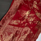 Red Crepe Designer Banarsi Saree - 