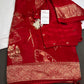 Red Crepe Designer Banarsi Saree - 