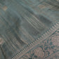 Teal Crepe Tissue Banarsi Saree - 