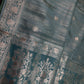 Teal Crepe Tissue Banarsi Saree - 
