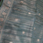 Teal Crepe Tissue Banarsi Saree - 
