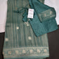 Teal Crepe Tissue Banarsi Saree - 