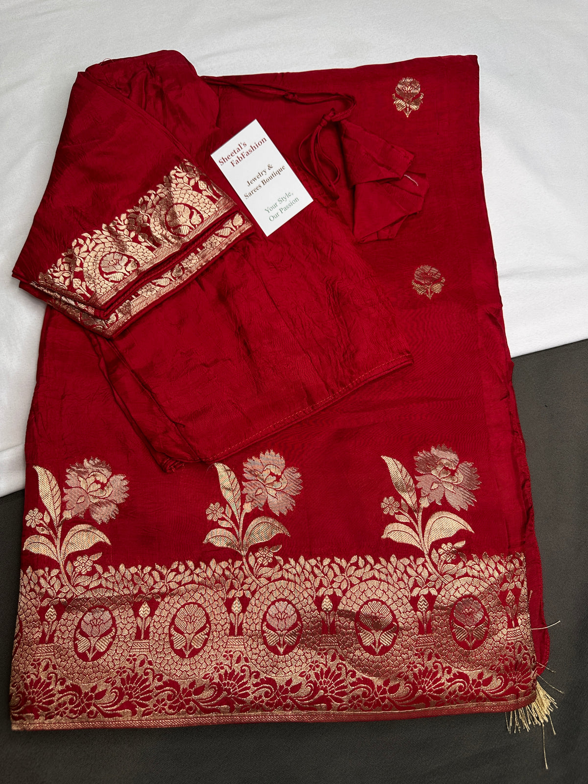 Red Banarsi Saree - 