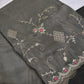 Grey Tissue Designer Banarsi Saree - 