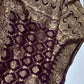 Plum Crepe Designer Banarsi Saree - 