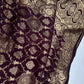 Plum Crepe Designer Banarsi Saree - 