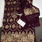 Plum Crepe Designer Banarsi Saree - 